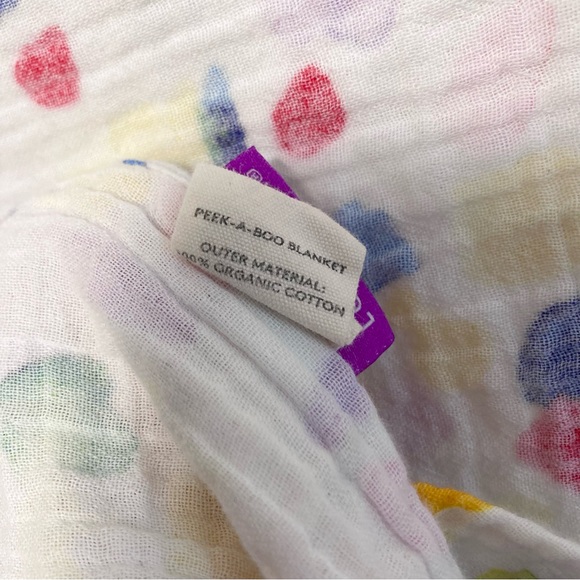 Lovevery Peekaboo Baby 100% Organic Cotton Muslin Blanket Colorful Play - Picture 4 of 4